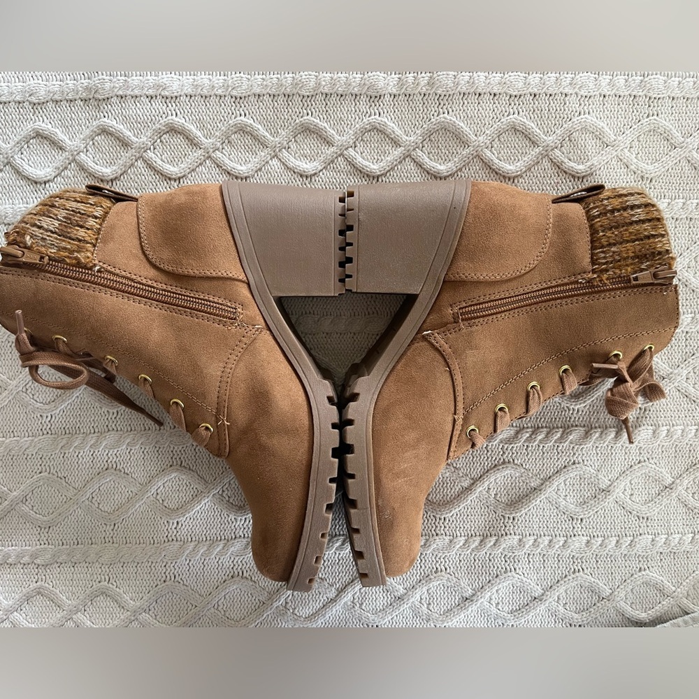 Sun & Stone Caramel Brown Hiking Boots with Heel Women’s size 9 - Picture 10 of 12